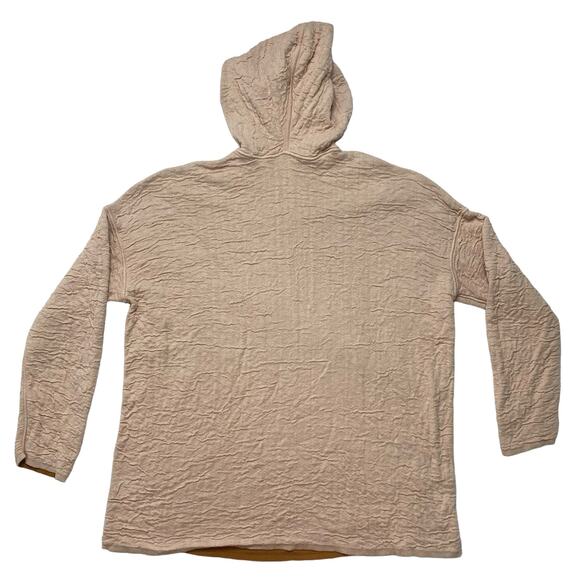 J.JILL Reversible Crinkle Knit Rayon Hoodie Sweater Peach Pumpkin Orange Small - Picture 8 of 12